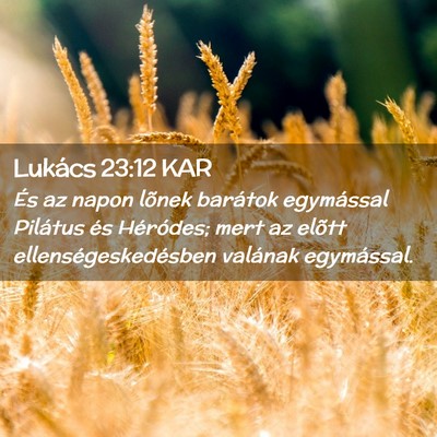 Picture 02 - Lukács 23:12 KAR - És az napon lõnek barátok egymással Pilátus - Bible Verse Picture