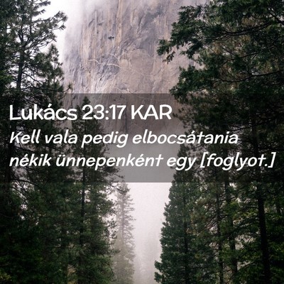 Picture 02 - Lukács 23:17 KAR - Kell vala pedig elbocsátania nékik - Bible Verse Picture