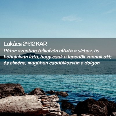 Picture 02 - Lukács 24:12 KAR - Péter azonban felkelvén elfuta a sírhoz, és - Bible Verse Picture