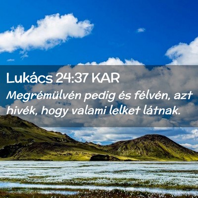 Picture 02 - Lukács 24:37 KAR - Megrémülvén pedig és félvén, azt hivék, - Bible Verse Picture