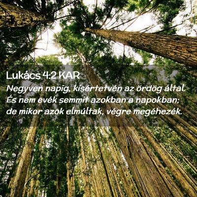 Picture 02 - Lukács 4:2 KAR - Negyven napig, kísértetvén az ördög által. - Bible Verse Picture