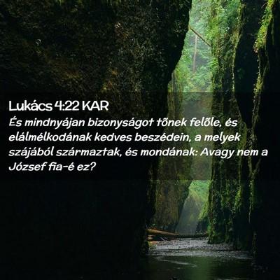 Picture 02 - Lukács 4:22 KAR - És mindnyájan bizonyságot tõnek felõle, és - Bible Verse Picture