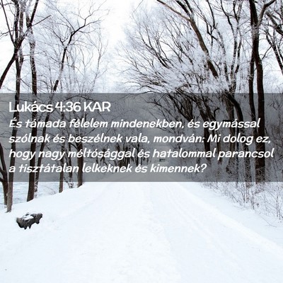 Picture 02 - Lukács 4:36 KAR - És támada félelem mindenekben, és egymással - Bible Verse Picture