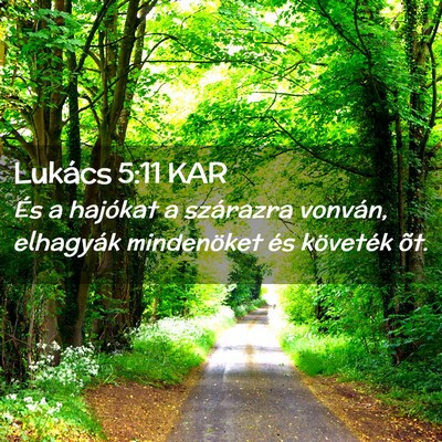 Picture 02 - Lukács 5:11 KAR - És a hajókat a szárazra vonván, elhagyák - Bible Verse Picture