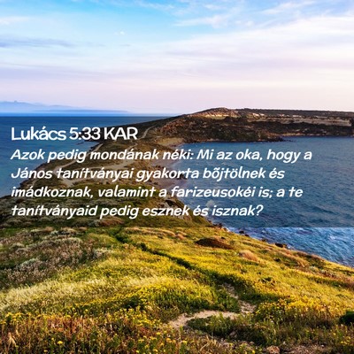 Picture 02 - Lukács 5:33 KAR - Azok pedig mondának néki: Mi az oka, hogy a - Bible Verse Picture