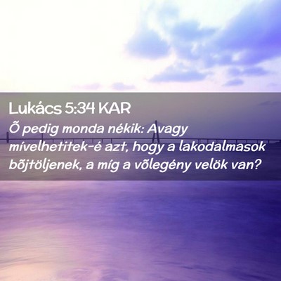 Picture 02 - Lukács 5:34 KAR - Õ pedig monda nékik: Avagy mívelhetitek-é - Bible Verse Picture