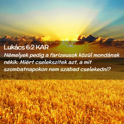 Picture 02 - Lukács 6:2 KAR - Némelyek pedig a farizeusok közül mondának - Bible Verse Picture