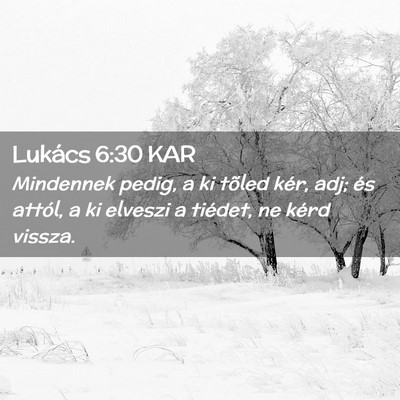 Picture 02 - Lukács 6:30 KAR - Mindennek pedig, a ki tõled kér, adj; és - Bible Verse Picture