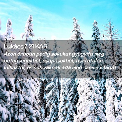 Picture 02 - Lukács 7:21 KAR - Azon órában pedig sokakat gyógyíta meg - Bible Verse Picture
