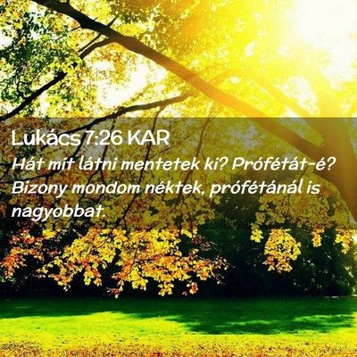 Picture 02 - Lukács 7:26 KAR - Hát mit látni mentetek ki? Prófétát-é? - Bible Verse Picture