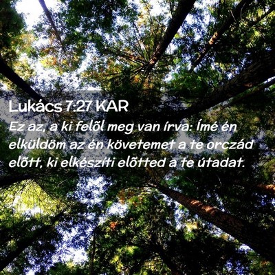 Picture 02 - Lukács 7:27 KAR - Ez az, a ki felõl meg van írva: Ímé én - Bible Verse Picture