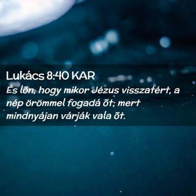 Picture 02 - Lukács 8:40 KAR - És lõn, hogy mikor Jézus visszatért, a nép - Bible Verse Picture