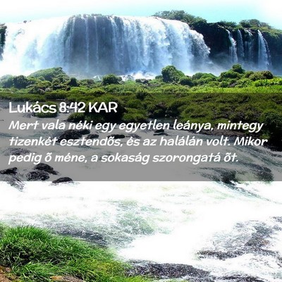 Picture 02 - Lukács 8:42 KAR - Mert vala néki egy egyetlen leánya, mintegy - Bible Verse Picture