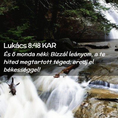 Picture 02 - Lukács 8:48 KAR - És õ monda néki: Bízzál leányom, a te hited - Bible Verse Picture
