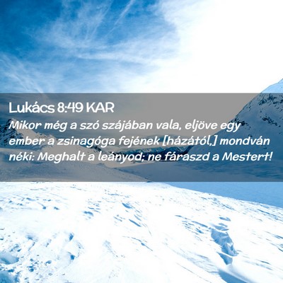 Picture 02 - Lukács 8:49 KAR - Mikor még a szó szájában vala, eljöve egy - Bible Verse Picture