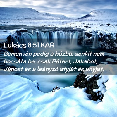 Picture 02 - Lukács 8:51 KAR - Bemenvén pedig a házba, senkit nem bocsáta be, - Bible Verse Picture