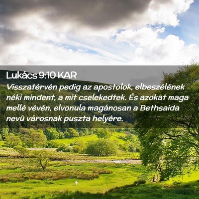 Picture 02 - Lukács 9:10 KAR - Visszatérvén pedig az apostolok, elbeszélének - Bible Verse Picture