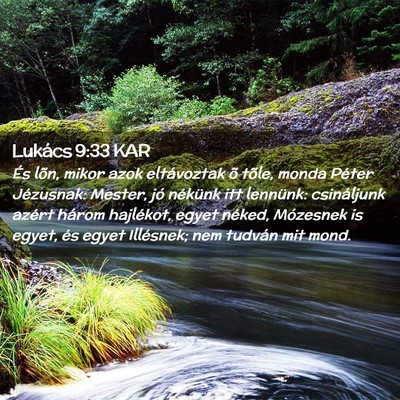 Picture 02 - Lukács 9:33 KAR - És lõn, mikor azok eltávoztak õ tõle, monda - Bible Verse Picture
