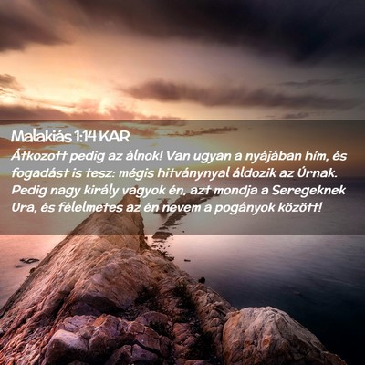Picture 02 - Malakiás 1:14 KAR - Átkozott pedig az álnok! Van ugyan a nyájában - Bible Verse Picture