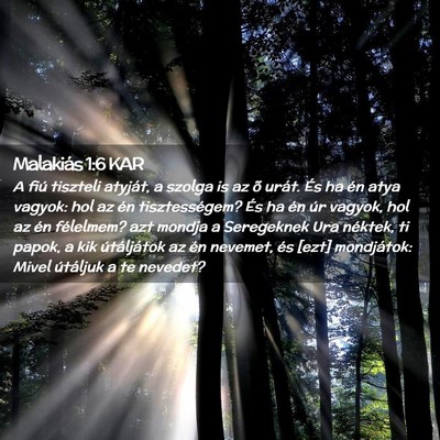 Picture 02 - Malakiás 1:6 KAR - A fiú tiszteli atyját, a szolga is az õ urát. - Bible Verse Picture