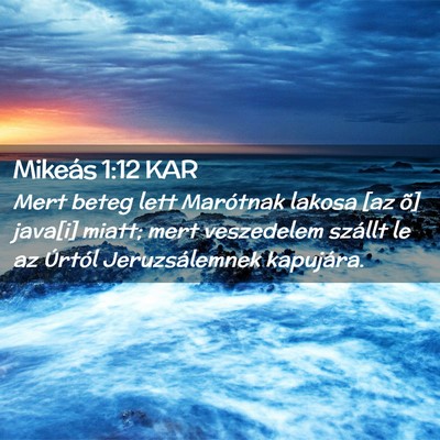Picture 02 - Mikeás 1:12 KAR - Mert beteg lett Marótnak lakosa [az õ] java[i] - Bible Verse Picture