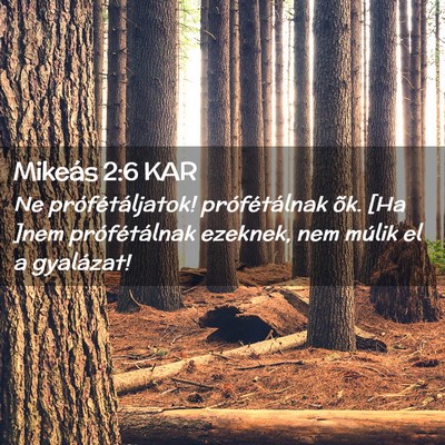 Picture 02 - Mikeás 2:6 KAR - Ne prófétáljatok! prófétálnak õk. [Ha ]nem - Bible Verse Picture