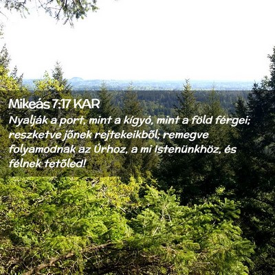 Picture 02 - Mikeás 7:17 KAR - Nyalják a port, mint a kígyó, mint a föld - Bible Verse Picture