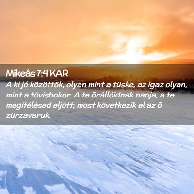 Picture 02 - Mikeás 7:4 KAR - A ki jó közöttök, olyan mint a tüske, az - Bible Verse Picture