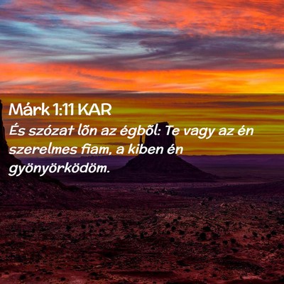 Picture 02 - Márk 1:11 KAR - És szózat lõn az égbõl: Te vagy az én - Bible Verse Picture