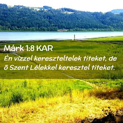 Picture 02 - Márk 1:8 KAR - Én vízzel kereszteltelek titeket, de õ Szent - Bible Verse Picture
