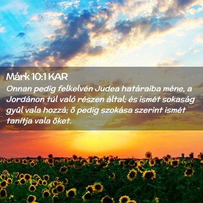 Picture 02 - Márk 10:1 KAR - Onnan pedig felkelvén Judea határaiba méne, a - Bible Verse Picture