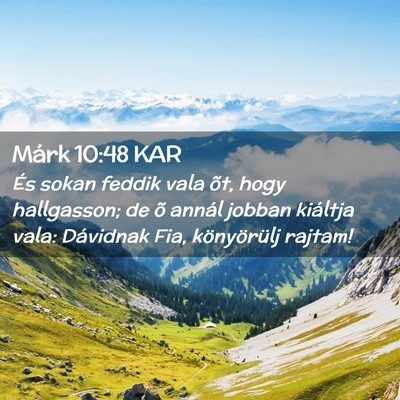 Picture 02 - Márk 10:48 KAR - És sokan feddik vala õt, hogy hallgasson; de õ - Bible Verse Picture
