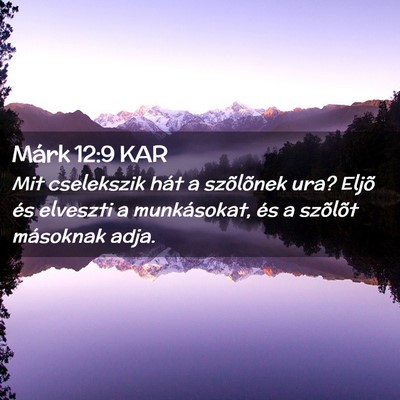 Picture 02 - Márk 12:9 KAR - Mit cselekszik hát a szõlõnek ura? Eljõ és - Bible Verse Picture