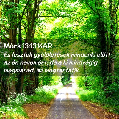 Picture 02 - Márk 13:13 KAR - És lesztek gyûlöletesek mindenki elõtt az én - Bible Verse Picture