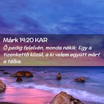 Picture 02 - Márk 14:20 KAR - Õ pedig felelvén, monda nékik: Egy a - Bible Verse Picture