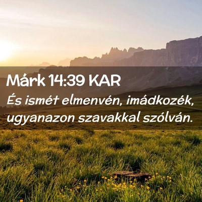 Picture 02 - Márk 14:39 KAR - És ismét elmenvén, imádkozék, ugyanazon - Bible Verse Picture