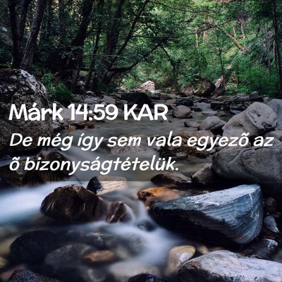 Picture 02 - Márk 14:59 KAR - De még így sem vala egyezõ az õ - Bible Verse Picture