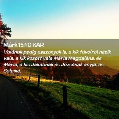 Picture 02 - Márk 15:40 KAR - Valának pedig asszonyok is, a kik távolról - Bible Verse Picture