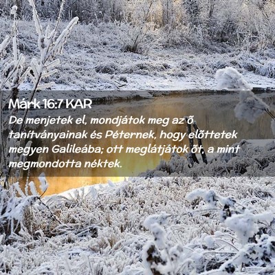 Picture 02 - Márk 16:7 KAR - De menjetek el, mondjátok meg az õ - Bible Verse Picture