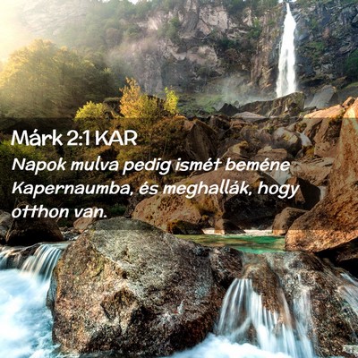 Picture 02 - Márk 2:1 KAR - Napok mulva pedig ismét beméne Kapernaumba, és - Bible Verse Picture