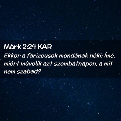 Picture 02 - Márk 2:24 KAR - Ekkor a farizeusok mondának néki: Ímé, miért - Bible Verse Picture