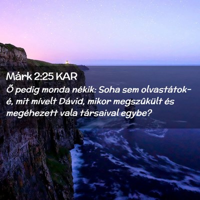 Picture 02 - Márk 2:25 KAR - Õ pedig monda nékik: Soha sem olvastátok-é, - Bible Verse Picture
