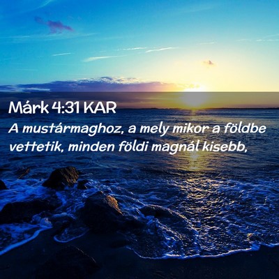Picture 02 - Márk 4:31 KAR - A mustármaghoz, a mely mikor a földbe vettetik, - Bible Verse Picture