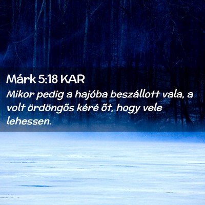 Picture 02 - Márk 5:18 KAR - Mikor pedig a hajóba beszállott vala, a volt - Bible Verse Picture