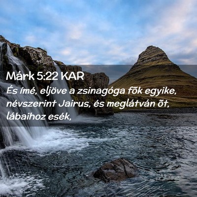 Picture 02 - Márk 5:22 KAR - És ímé, eljöve a zsinagóga fõk egyike, - Bible Verse Picture