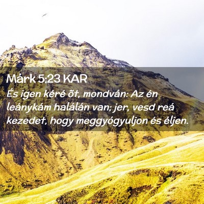 Picture 02 - Márk 5:23 KAR - És igen kéré õt, mondván: Az én leánykám - Bible Verse Picture