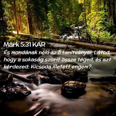 Picture 02 - Márk 5:31 KAR - És mondának néki az õ tanítványai: Látod, - Bible Verse Picture