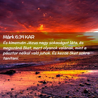 Picture 02 - Márk 6:34 KAR - És kimenvén Jézus nagy sokaságot láta, és - Bible Verse Picture