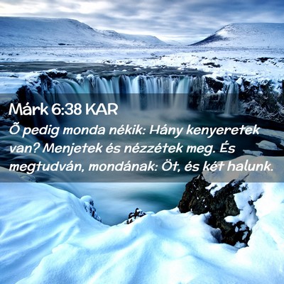Picture 02 - Márk 6:38 KAR - Õ pedig monda nékik: Hány kenyeretek van? - Bible Verse Picture