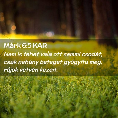 Picture 02 - Márk 6:5 KAR - Nem is tehet vala ott semmi csodát, csak nehány - Bible Verse Picture